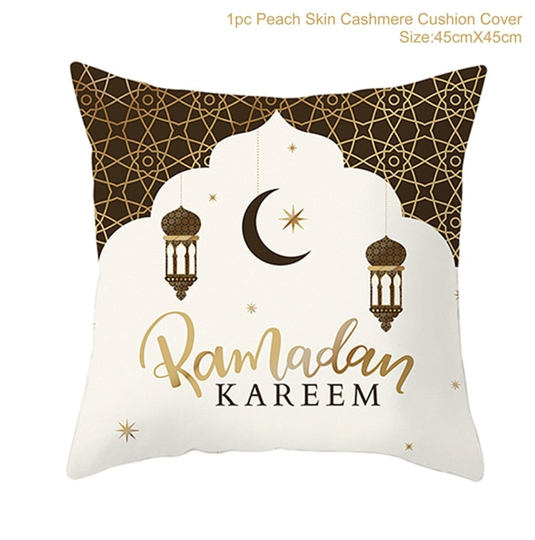 EID Mubarak Cushion Cover Ramadan Decoration For Home Ramadan Kareem Mubarak Muslim Islamic Party Supplies EID Pillowcase