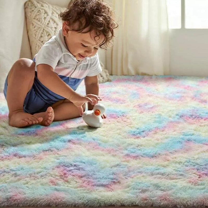 Soft Mat Carpet for Living Room Fluffy Bedroom Rug Carpet Bedroom Decor Plush Thick Kids Room Carpet Anti-slip Floor Mat tapis