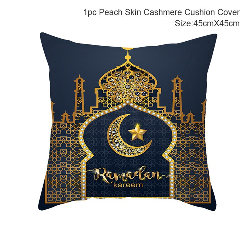 FENGRISE 45x45cm EID MUBARAK Cushion Cover Ramadan Decoration Muslim Party Decoration Islam Gifts Eid Al Adha Ramadan Kareem