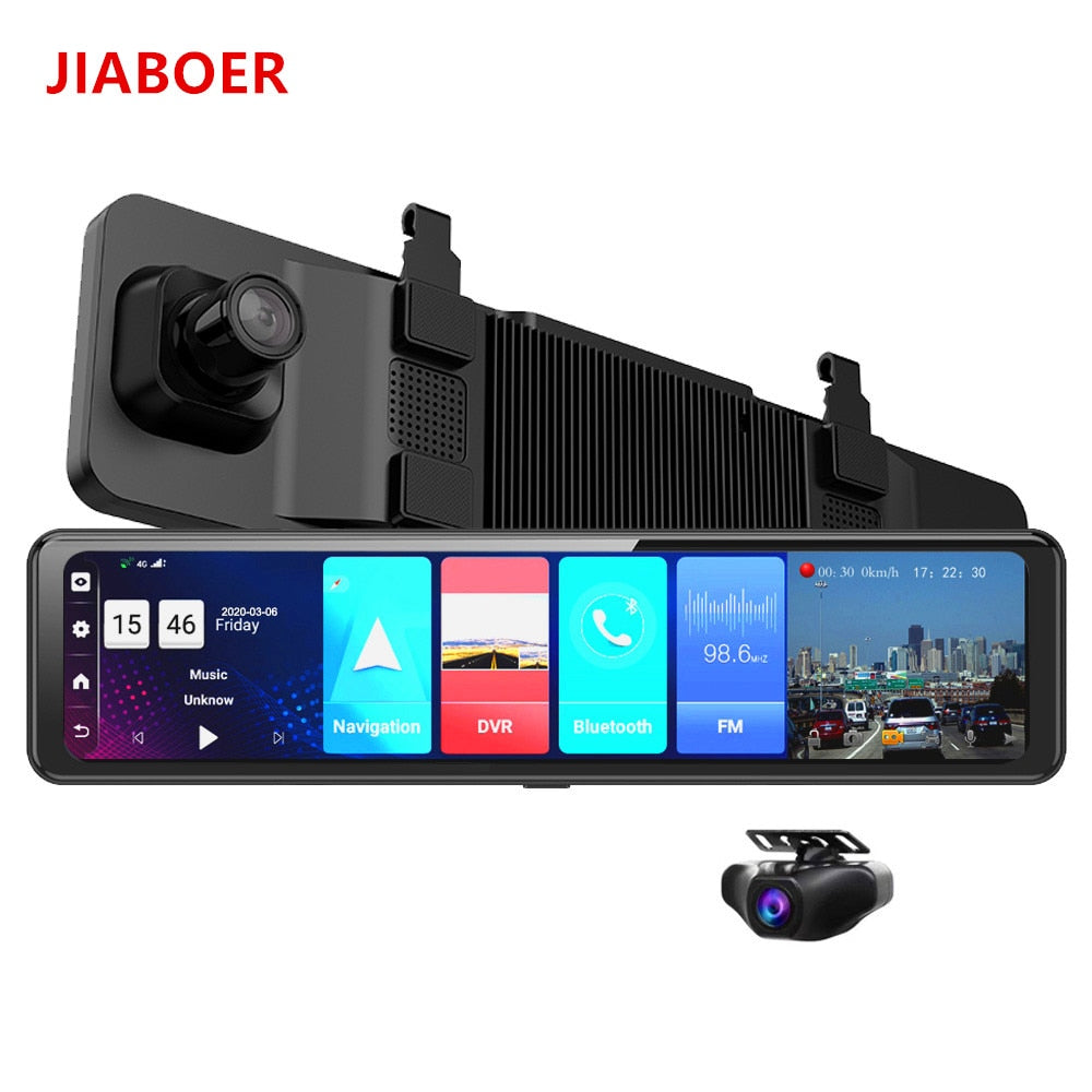 12 Inch 4G Android Rearview Mirror Car DVR HD 1080P GPS WIFI ADAS Dash Cam4G+32G Dual Lens Recorder Auto Camera Registrar DVRs