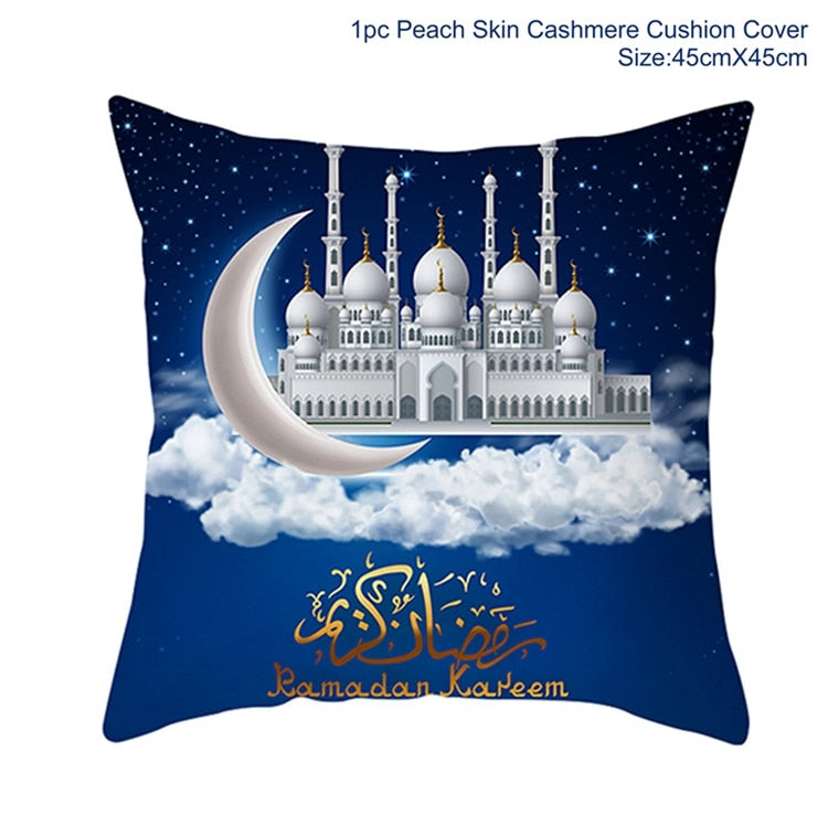 EID Mubarak Cushion Cover Ramadan Decoration For Home Ramadan Kareem Mubarak Muslim Islamic Party Supplies EID Pillowcase