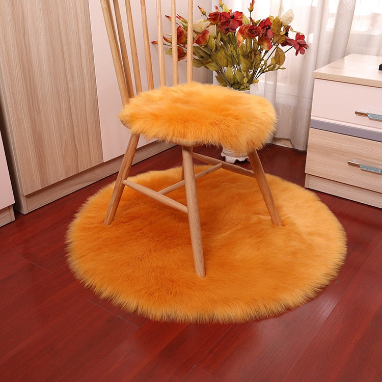 Luxury Soft Small Artificial Sheepskin Rug Chair Cover Bedroom Mat Artificial Wool Warm Hairy Carpet Seat Covers Washable Gift