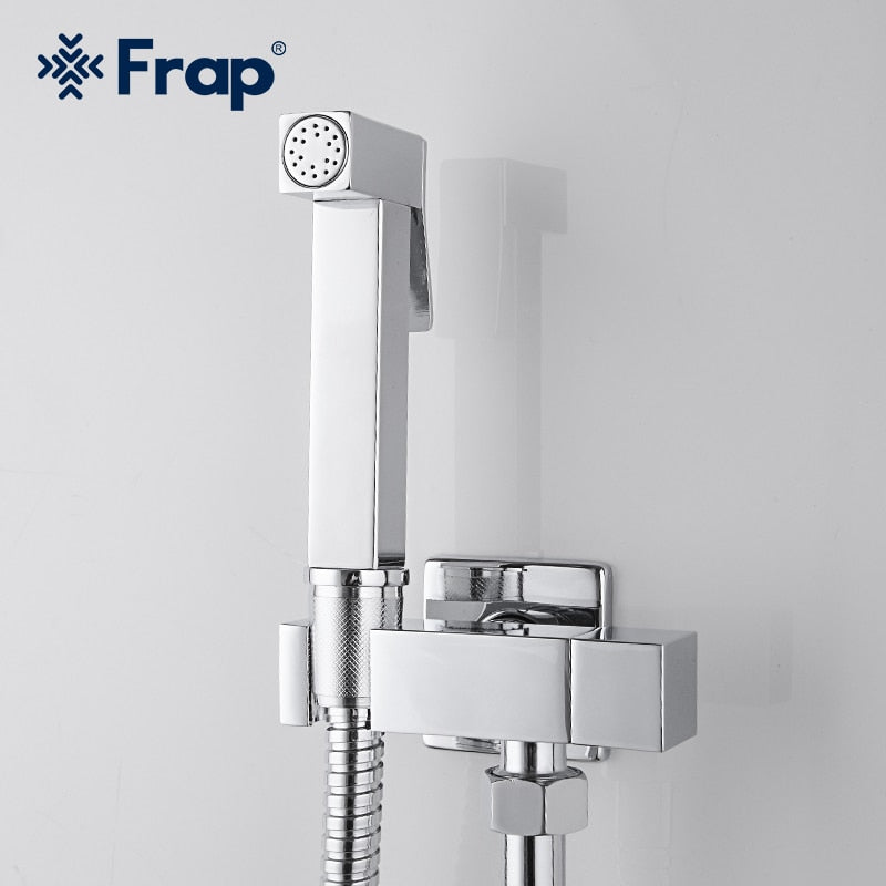 Frap 6 styles Brass Single Cold & Cold hot Water Corner Valve Bidet faucets Function square Hand Shower Head Tap Crane for woman