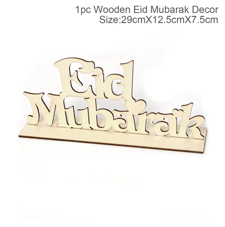 PATIMATE Wooden Pendant EID Mubarak Ramadan Decoration For Home Kareem Ramadan And Eid Decor Eid AL Adha Islamic Muslim Decor