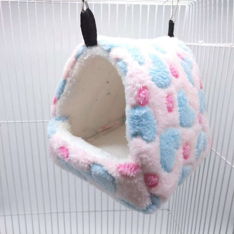 Cute Small Pets Bird Parrot Hamster Soft Comfortable Nest Plush Hanging Hammock Nest House Sleeping Bed Warm Nest Pet Products