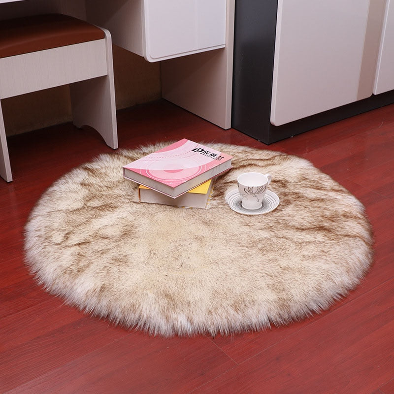 Luxury Soft Small Artificial Sheepskin Rug Chair Cover Bedroom Mat Artificial Wool Warm Hairy Carpet Seat Covers Washable Gift