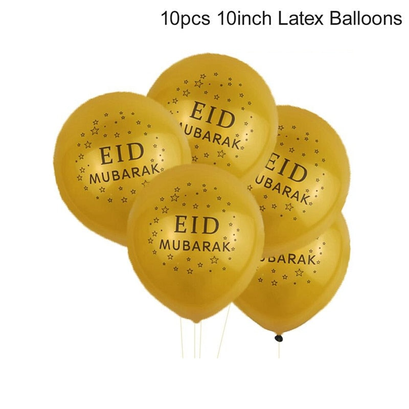 Ramadan Kareem Banner Balloons Eid Mubarak Decor Ramadan Decor Ramadan Mubarak Muslim Islamic Festival Party DIY Decorations