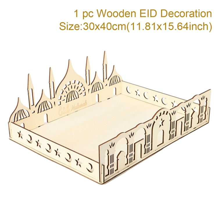 PATIMATE Wooden Pendant EID Mubarak Ramadan Decoration For Home Kareem Ramadan And Eid Decor Eid AL Adha Islamic Muslim Decor