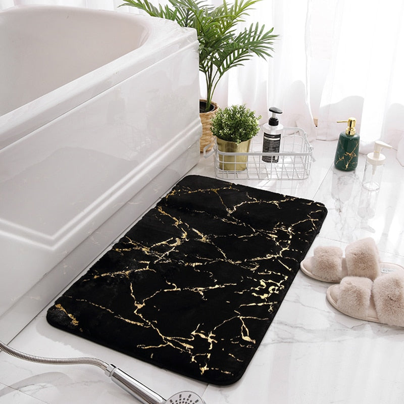 Bath Mats Soft Bathroom Carpet Non-Slip Floor Mat Thick Bathroom Mat Super Absorbent Faux Rabbit Hair Bathroom Rug Home Decor