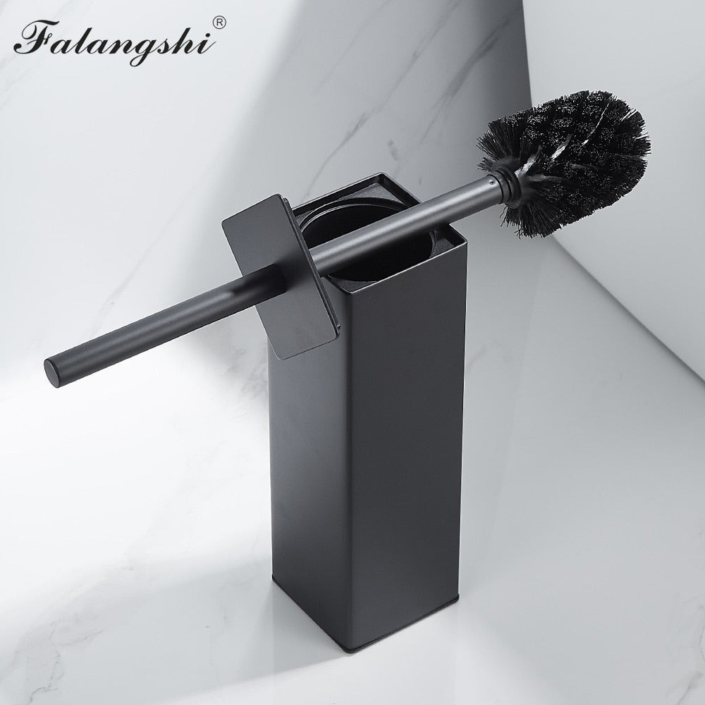 Bathroom Toilet Brush Holder Set Black Square Clean Tool Durable Vertical Toilet Brush Bathroom Cleaning Accessories WB8703