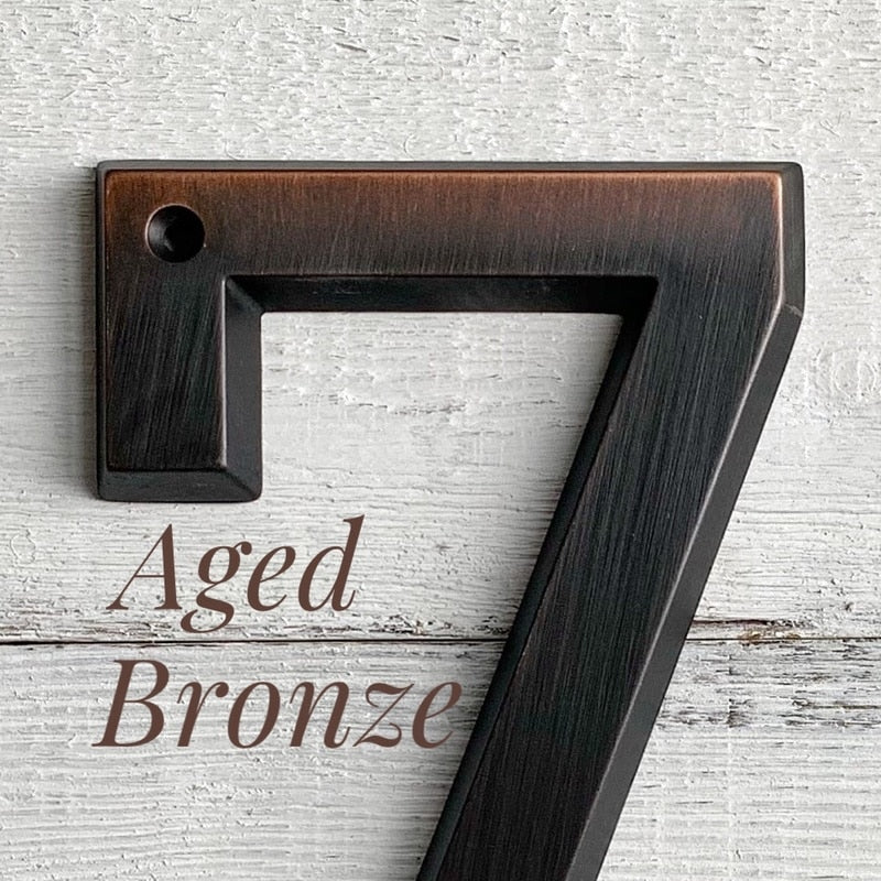 Aged Bronze 152mm Very Big House Number Door Address Number Zinc Alloy Screw Mounted Outdoor Address Sign #0-9