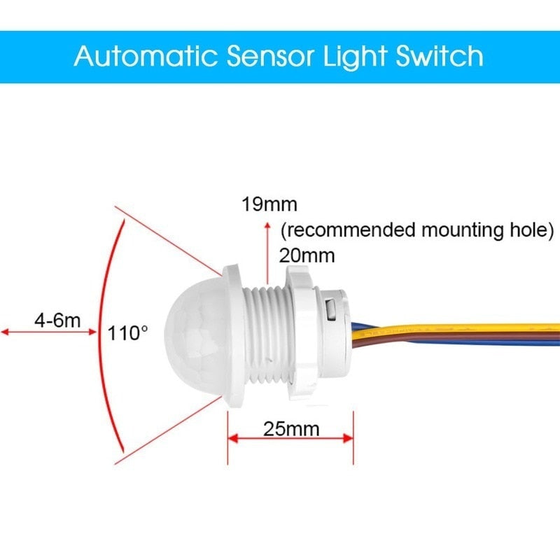 110/220V PIR Infrared Motion Sensor Switch Auto on Off Light Switch PIR Sensor Detector Light Switch Led Sensitive Night Lamp