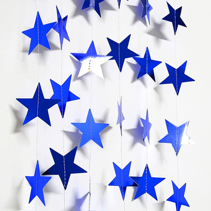 4M Golden moon star hanging Garland eid mubarak Wall bunting decoration home wall curtain deco Ramadan Mubarak Kareem supplies