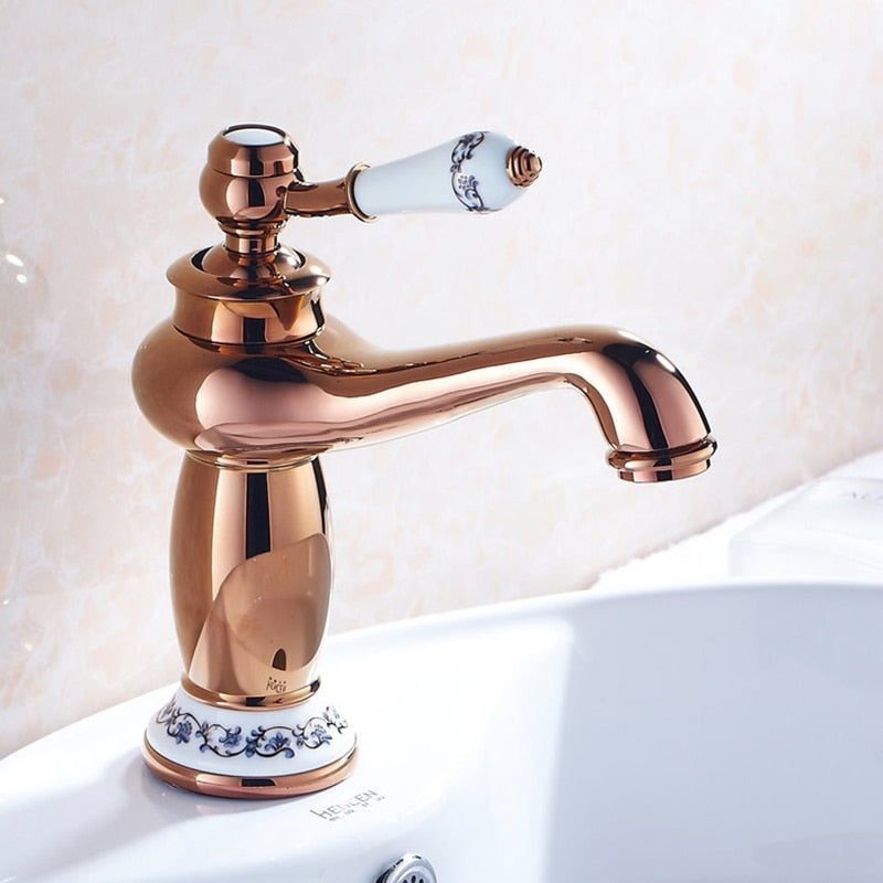 Bathroom Faucet Antique Bronze Finish Brass Basin Sink Solid Brass Faucets Single Handle Water Mixer Taps Bath Crane  ELFCT001