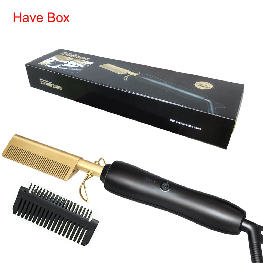 Heating Comb Straightener Electric Hot Comb Flat Iron Hair Straightening Brush Smoothing Iron Comb Hair Straightener Brush