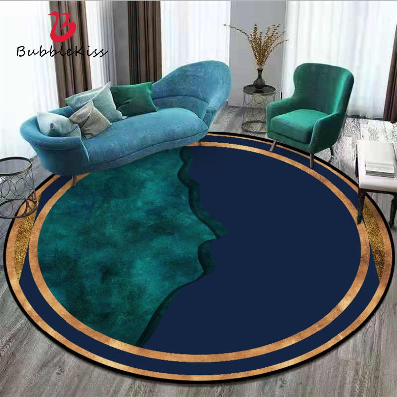 Bubbele Kiss Fashional Design Rong Rugs For Living Room Carpet Bedroom Home Decor Chair Mat Green Gold Style Anti Slip Delicate