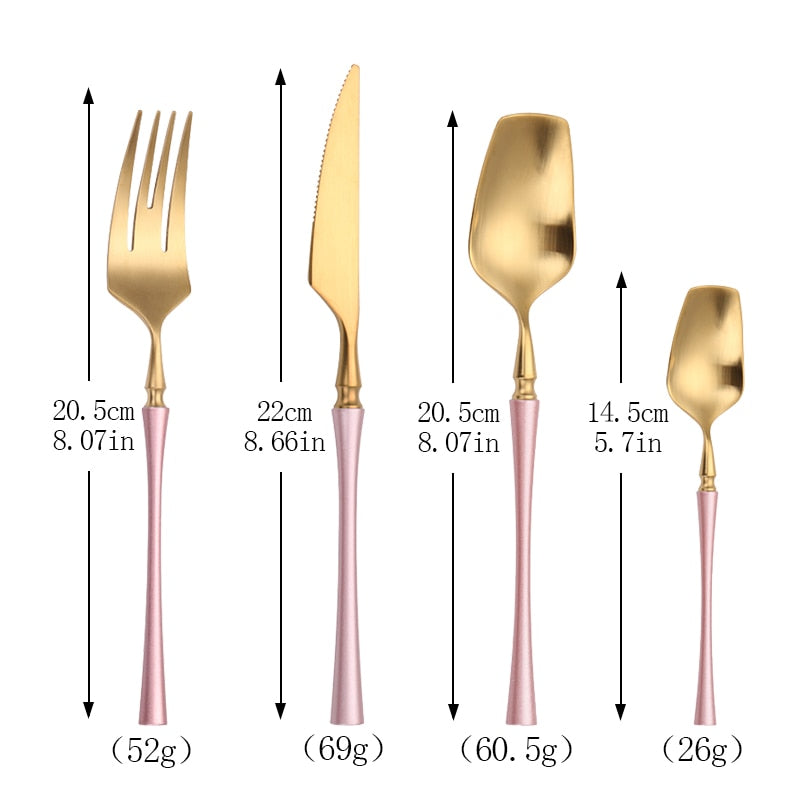 Forks Knives Spoons Dinner Set Cutlery European Wester Kitchen Dinnerware Stainless Steel Home Party Tableware Set Dinnerware