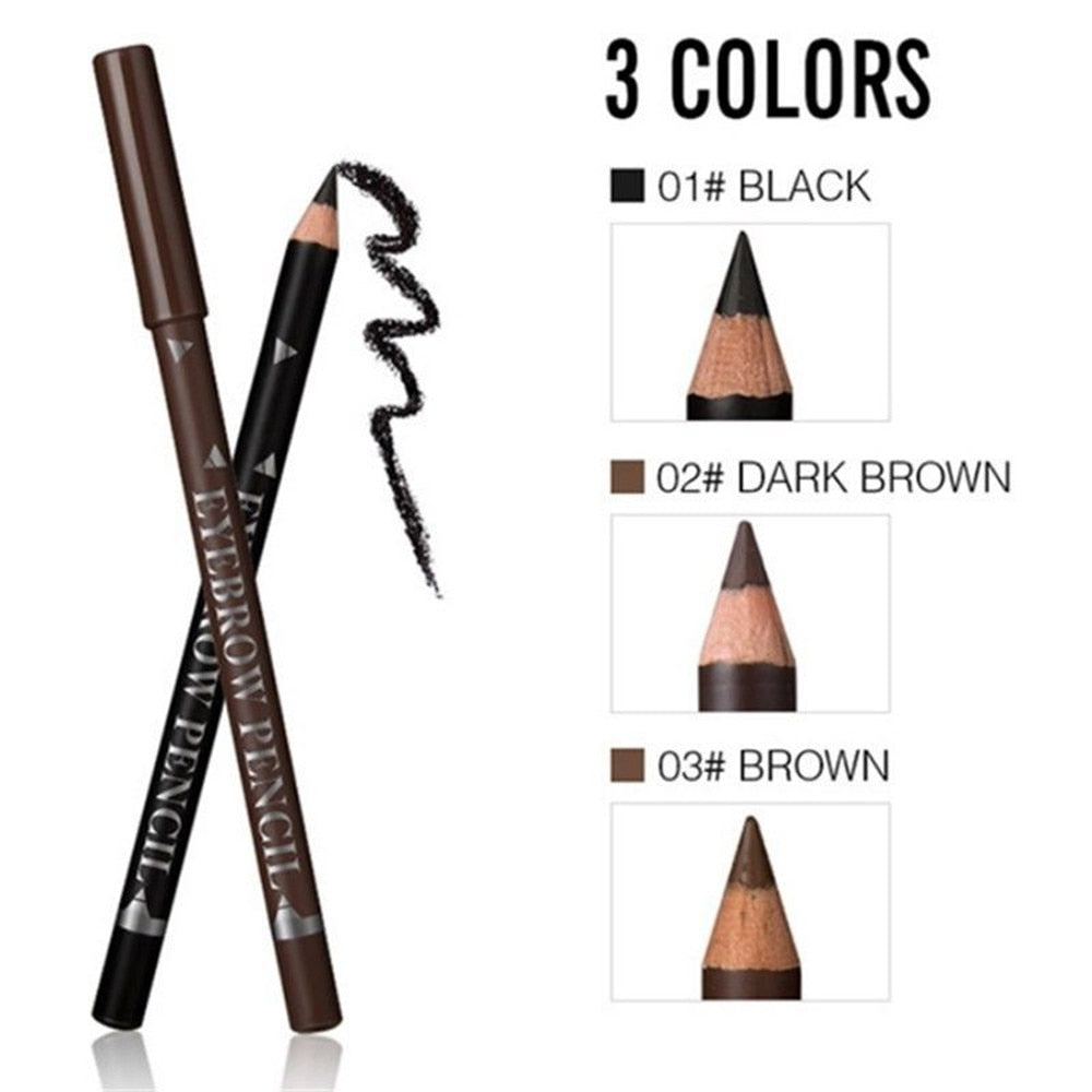 2022 New Hot Sale 12pcs Waterproof Eye Brow Pencil Black Brown Eyebrow Pen Long Lasting Makeup Drop Shipping