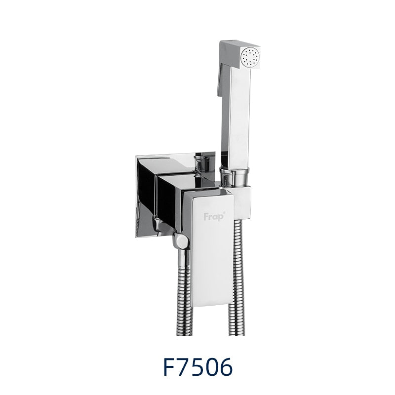 Frap 6 styles Brass Single Cold & Cold hot Water Corner Valve Bidet faucets Function square Hand Shower Head Tap Crane for woman