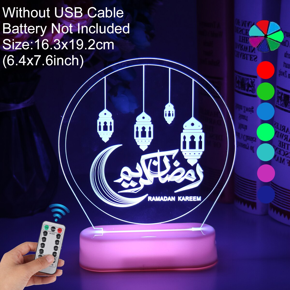 Eid Mubarak Moon Night light Islam Ramadan Decoration Islamic Muslim Party Decor For Home Ramadan Eid Adha Decor Eid Gifts