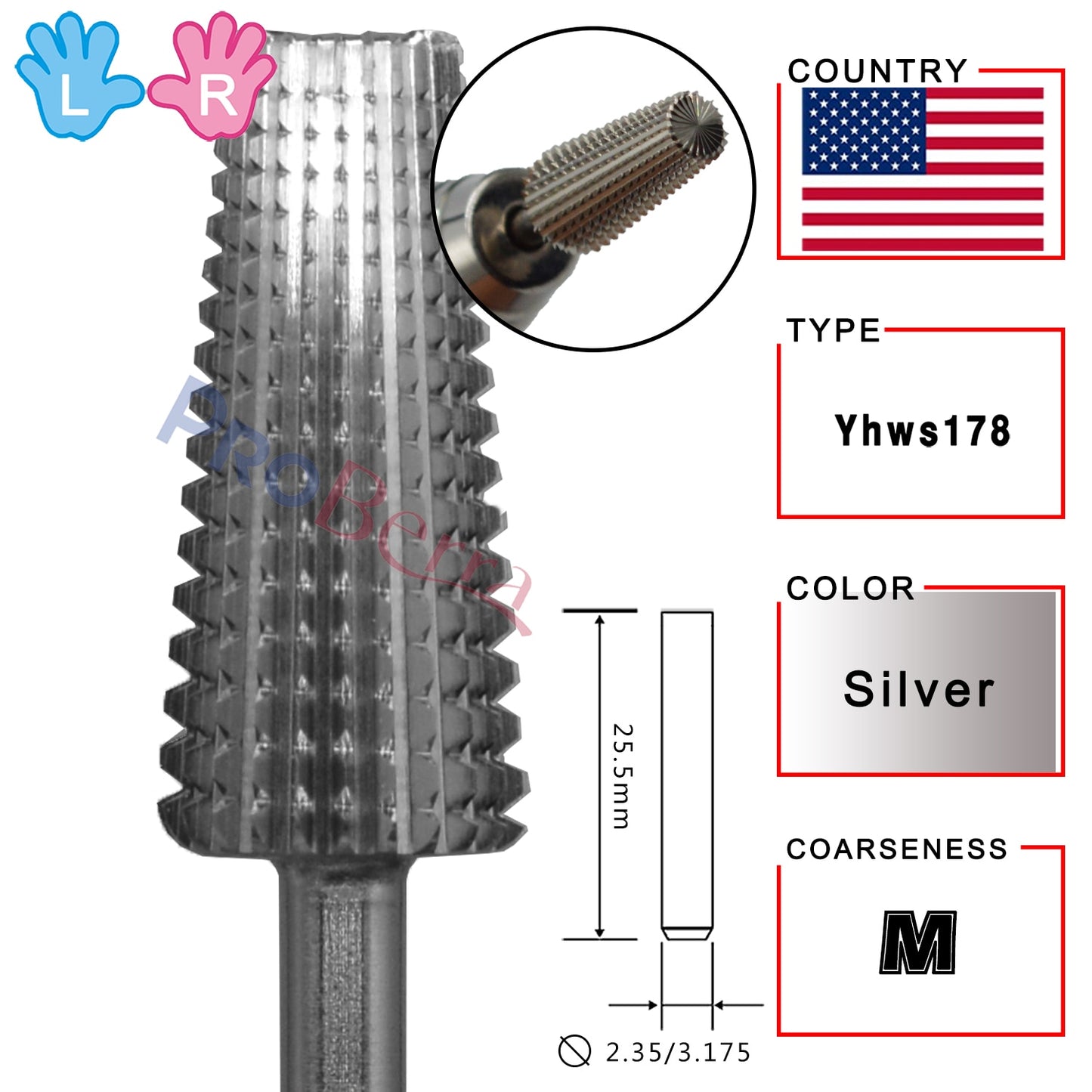 NAILTOOLS 5 IN 1 Carbide Original multi-function Tungsten Carbide nail milling drill bits