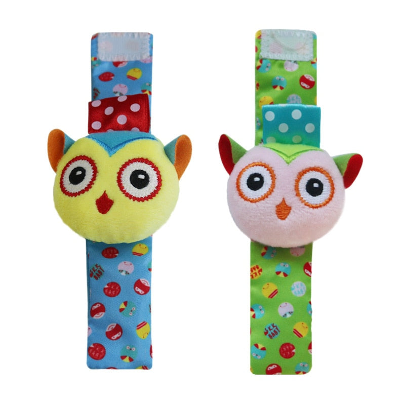 Infant Socks Wrist Rattle Toys Baby Toys 0-12 Months Newborn Cartoon Animal Plush Socks Wrist Strap Rattle For Baby Girl Boy Hot