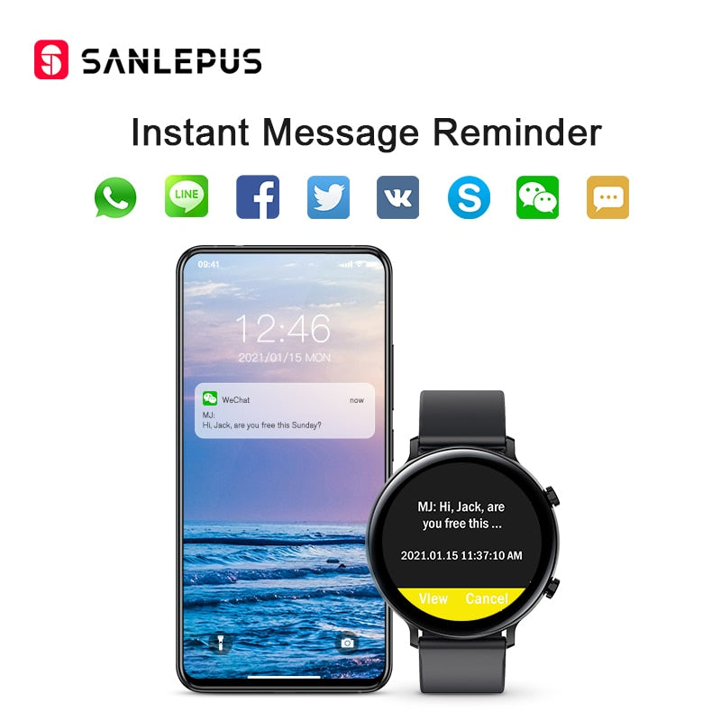 SANLEPUS ECG Smart Watch Dial Call 2022 NEW Men Women Waterproof Smartwatch Heart Rate Monitor For Android Apple Samsung