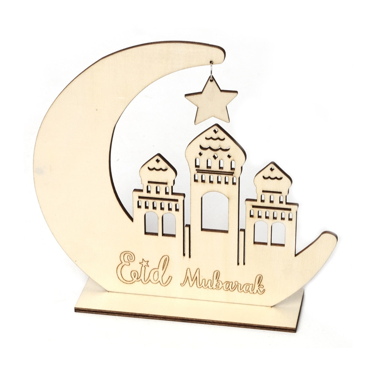 PATIMATE Wooden Pendant EID Mubarak Ramadan Decoration For Home Kareem Ramadan And Eid Decor Eid AL Adha Islamic Muslim Decor