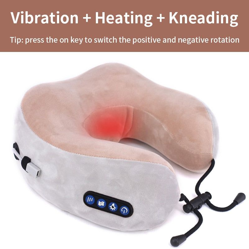 Electric Neck Massager U shaped Pillow Multifunctional Portable Shoulder Cervical Massager Outdoor Home Car Relaxing Massage