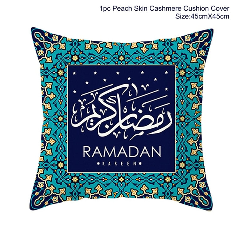 EID Mubarak Cushion Cover Ramadan Decoration For Home Ramadan Kareem Mubarak Muslim Islamic Party Supplies EID Pillowcase