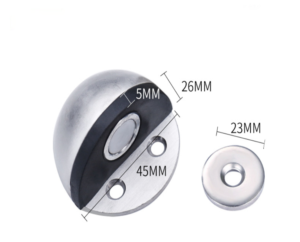 Stainless Steel  magnetic door stopper dual catch no punching door bumper  wedge wall Floor door stopper