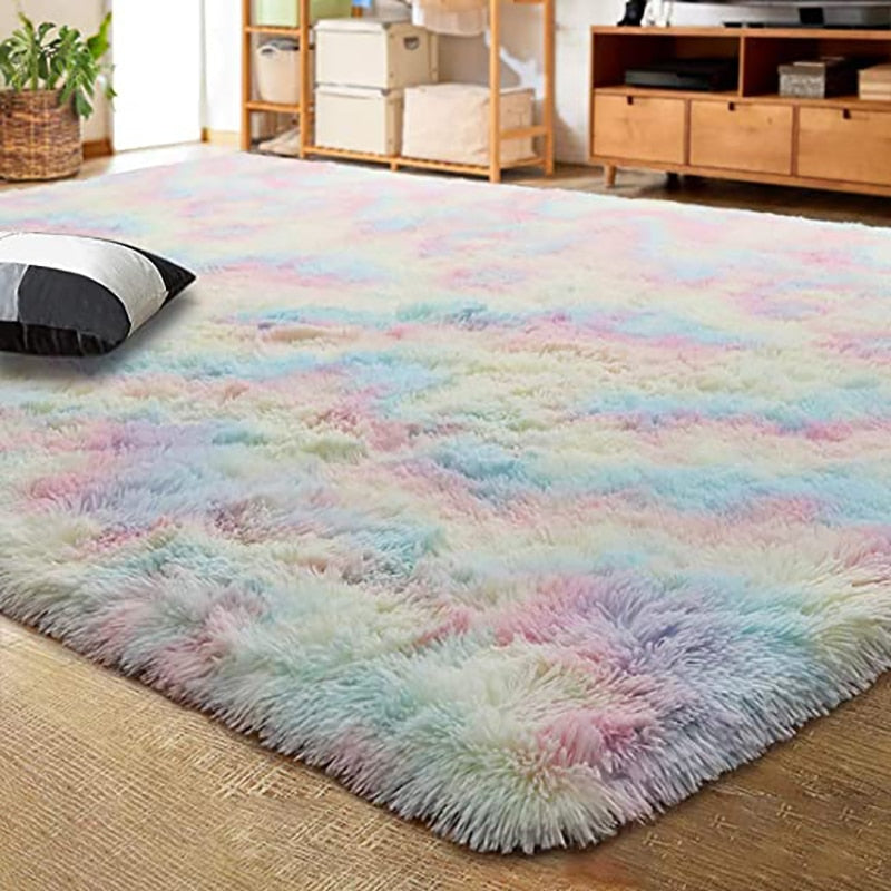 Soft Mat Carpet for Living Room Fluffy Bedroom Rug Carpet Bedroom Decor Plush Thick Kids Room Carpet Anti-slip Floor Mat tapis