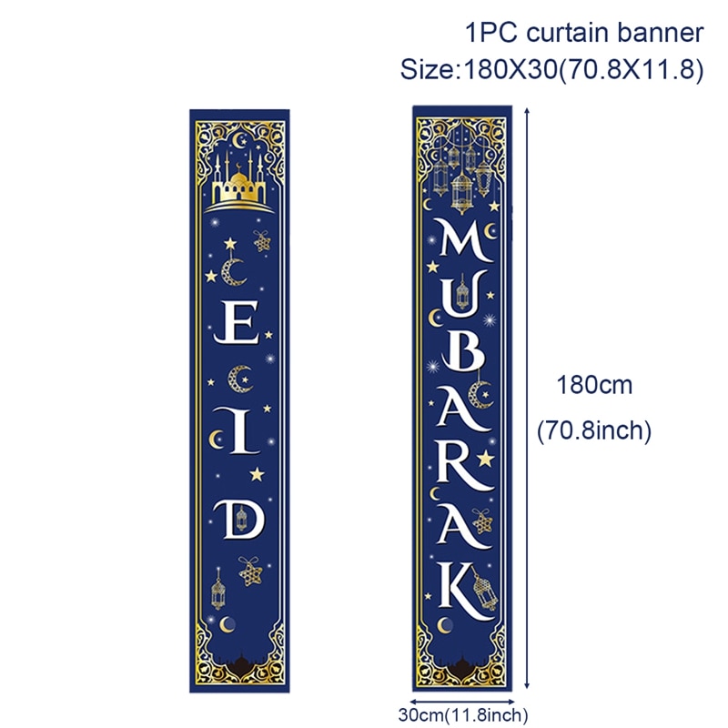 Eid Mubarak Door Banner Ramadan Kareem Banner Ramadan Decoration For Home Islamic Muslim Party Decor Eid Al Adha Gifts