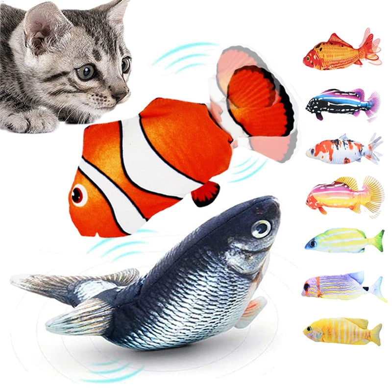 Cat Toy Fish USB Electric Charging Simulation Fish Cat Pet Chew Bite Interactive Cat Toys Dropshiping Moving Floppy Wagging Fish