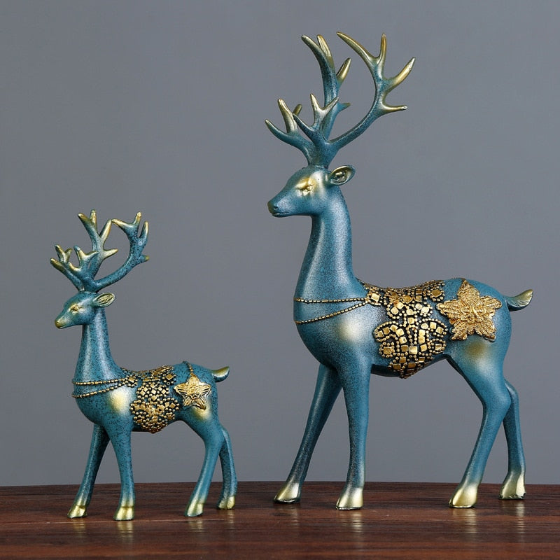 Nordic home decoration Deer Head Resin Statue figurine Home Decor Statues accessories/modern Sculpture beelden decoratie Art