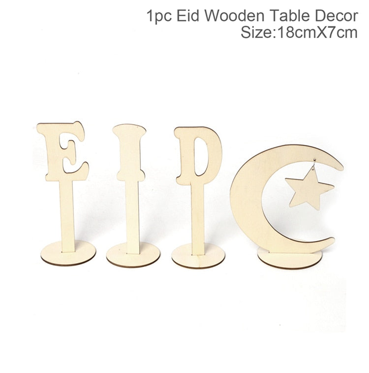 PATIMATE Wooden Pendant EID Mubarak Ramadan Decoration For Home Kareem Ramadan And Eid Decor Eid AL Adha Islamic Muslim Decor