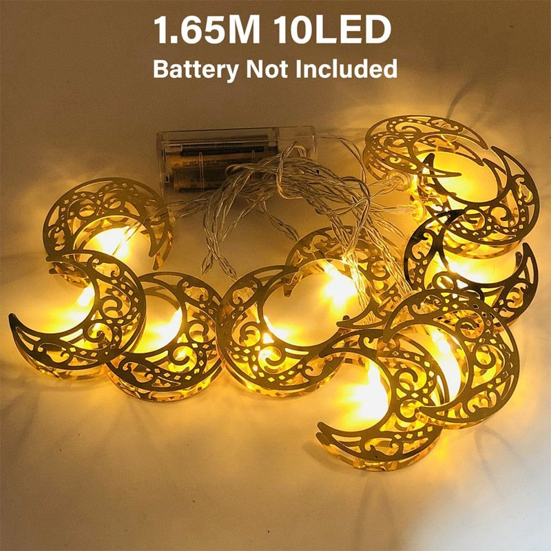 Moon Star Led String Light Ramadan Decoration For Home Aid EID Mubarak Decor Islam Muslim Event Party Supplies Eid al-Fitr Decor