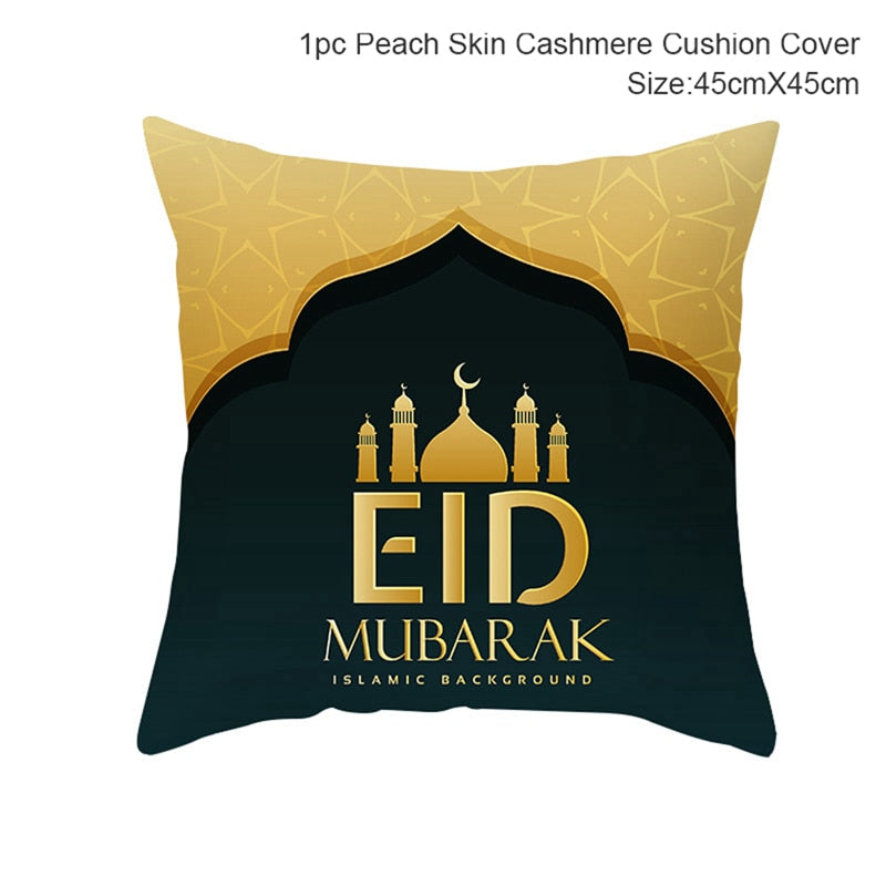 FENGRISE 45x45cm EID MUBARAK Cushion Cover Ramadan Decoration Muslim Party Decoration Islam Gifts Eid Al Adha Ramadan Kareem