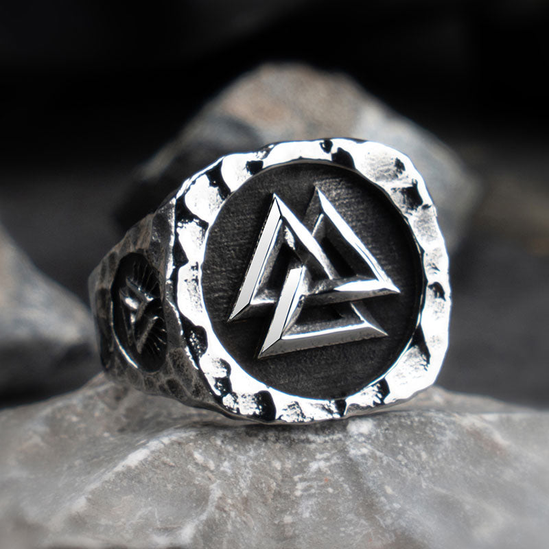 Valknut  Viking  rings for man  Vintage  stainless steel Punk ring fashion jewelry  hippop  mygrillz