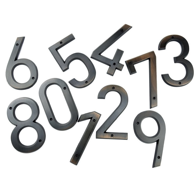 Aged Bronze 152mm Very Big House Number Door Address Number Zinc Alloy Screw Mounted Outdoor Address Sign #0-9