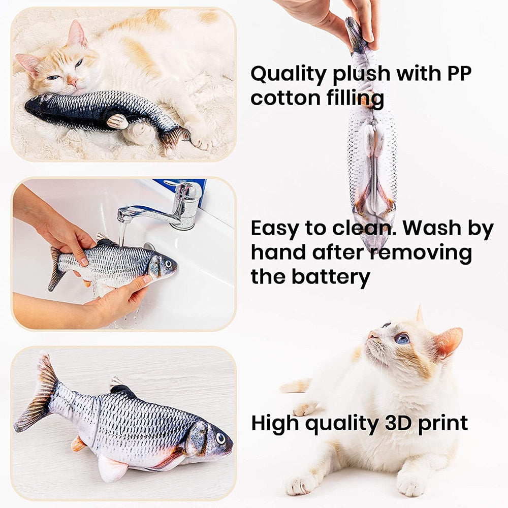 Cat Toy Fish USB Electric Charging Simulation Fish Cat Pet Chew Bite Interactive Cat Toys Dropshiping Moving Floppy Wagging Fish