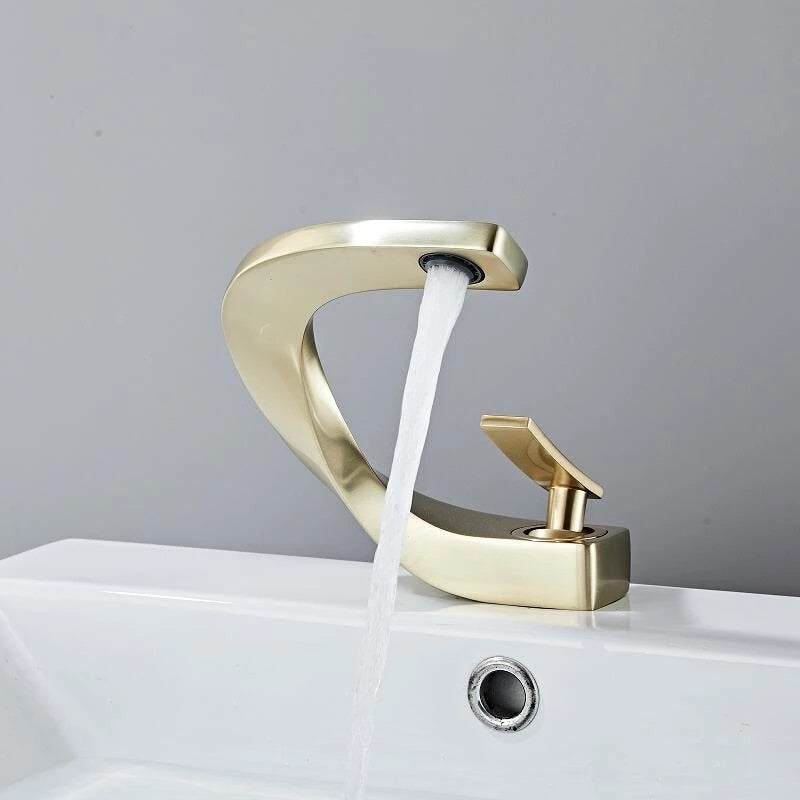 Tuqiu Basin Faucet Brushed Gold Bathroom Mixer Tap Black/Nickel/Chrome Wash basin Faucet Hot and Cold Sink Faucet New