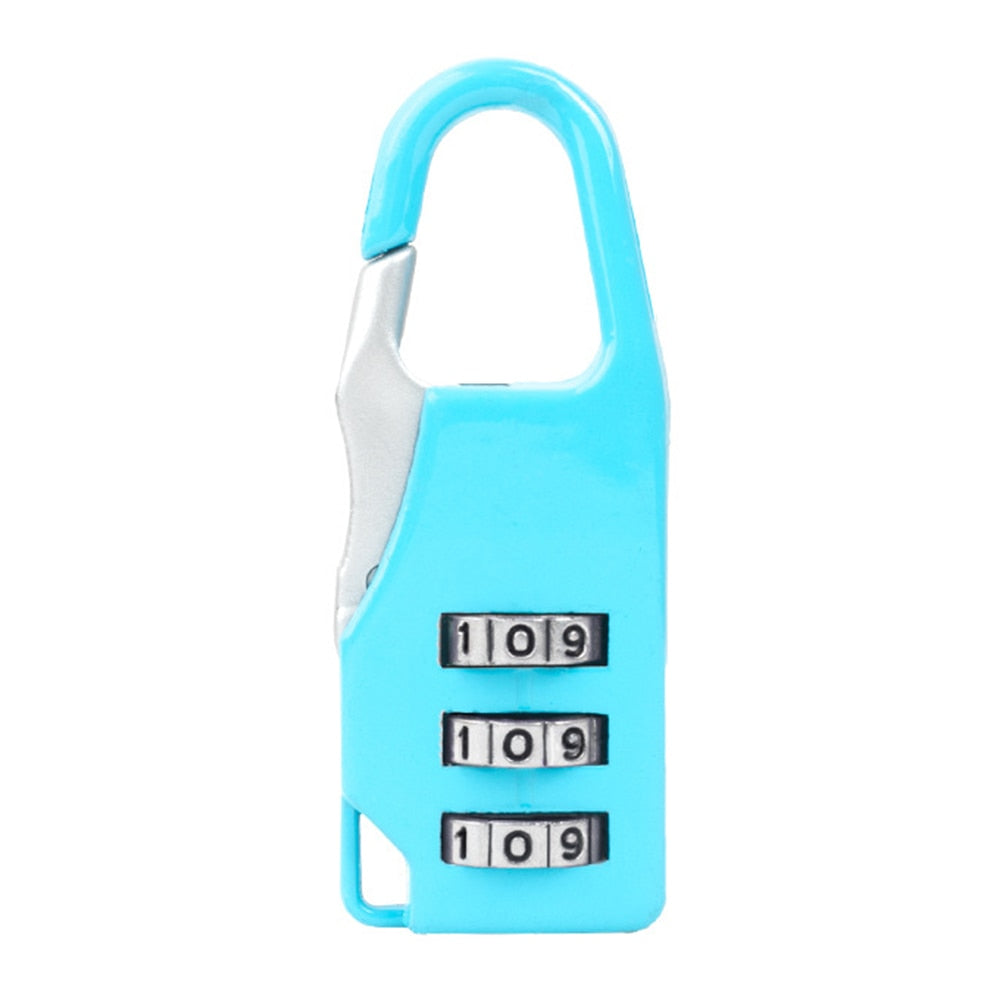 3 Digit Code Combination Password Lock Portable Travel Mini Zinc Carrying Luggage Case Security Lock Backpack Lock Padlock Tool