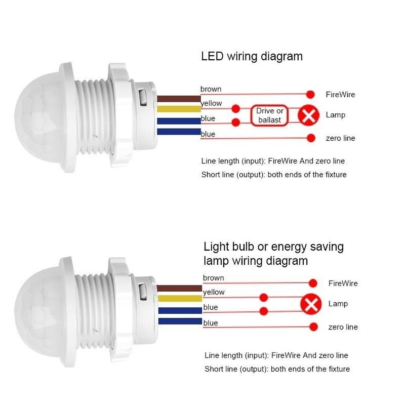 110/220V PIR Infrared Motion Sensor Switch Auto on Off Light Switch PIR Sensor Detector Light Switch Led Sensitive Night Lamp