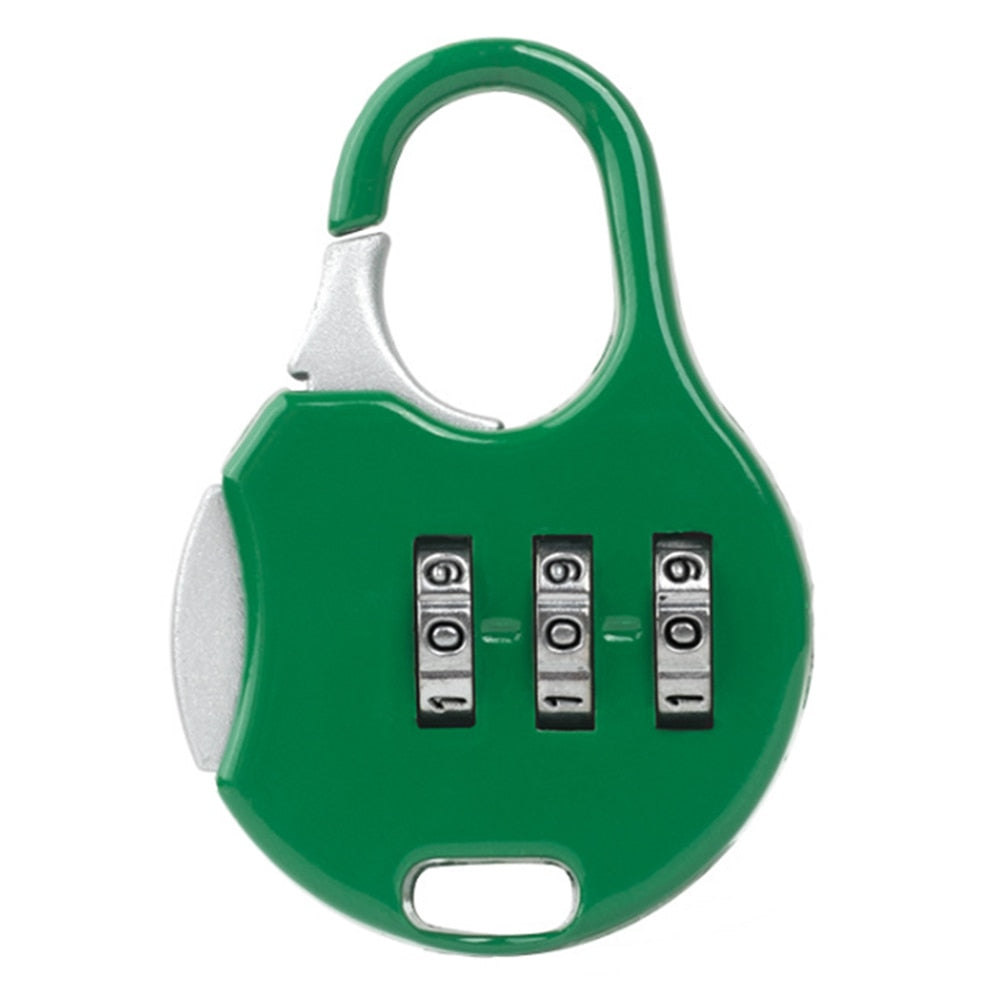 3 Digit Code Combination Password Lock Portable Travel Mini Zinc Carrying Luggage Case Security Lock Backpack Lock Padlock Tool