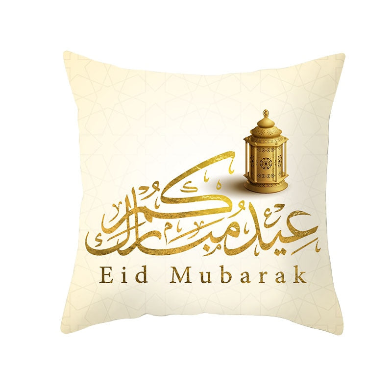 2023 Eid Mubarak Pillowcase Decor for Home Sofa Cushion Cover Islamic Ramadan Kareem Decoration Mosque Muslim Pillow Cover Gifts