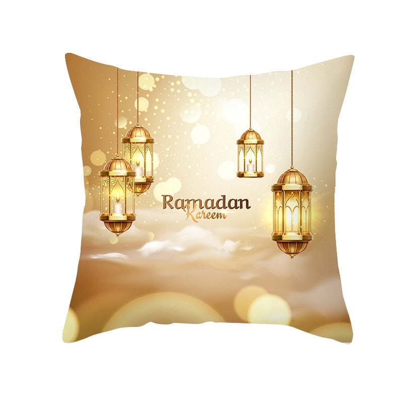 2023 Eid Mubarak Pillowcase Decor for Home Sofa Cushion Cover Islamic Ramadan Kareem Decoration Mosque Muslim Pillow Cover Gifts