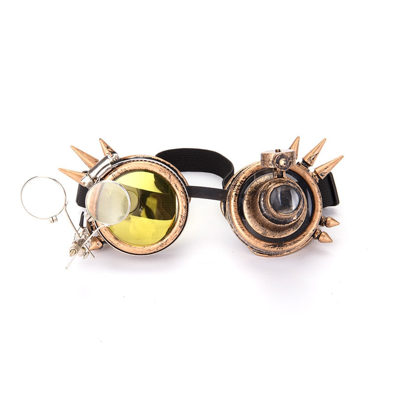 FLORATA Rivet Goggles Men Women Steampunk Vintage Round Sun Glasses Gothic Goggles Vintage Retro Punk Sunglass