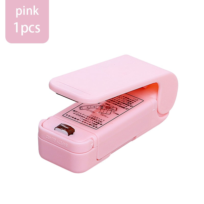 Portable Bag Heat Sealer Plastic Package Storage Bag Clip Mini Sealing Machine Handy Sticker Seal for Food Snack Kitchen Gadgets