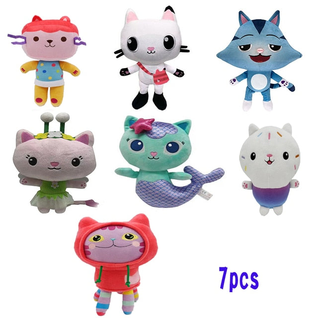 Hot 25Cm Gabby Dollhouse Plush Toy Mercat Cartoon Stuffed Animals Mermaid Cat Mermaid Plushie Dolls Kids Birthday Gifts